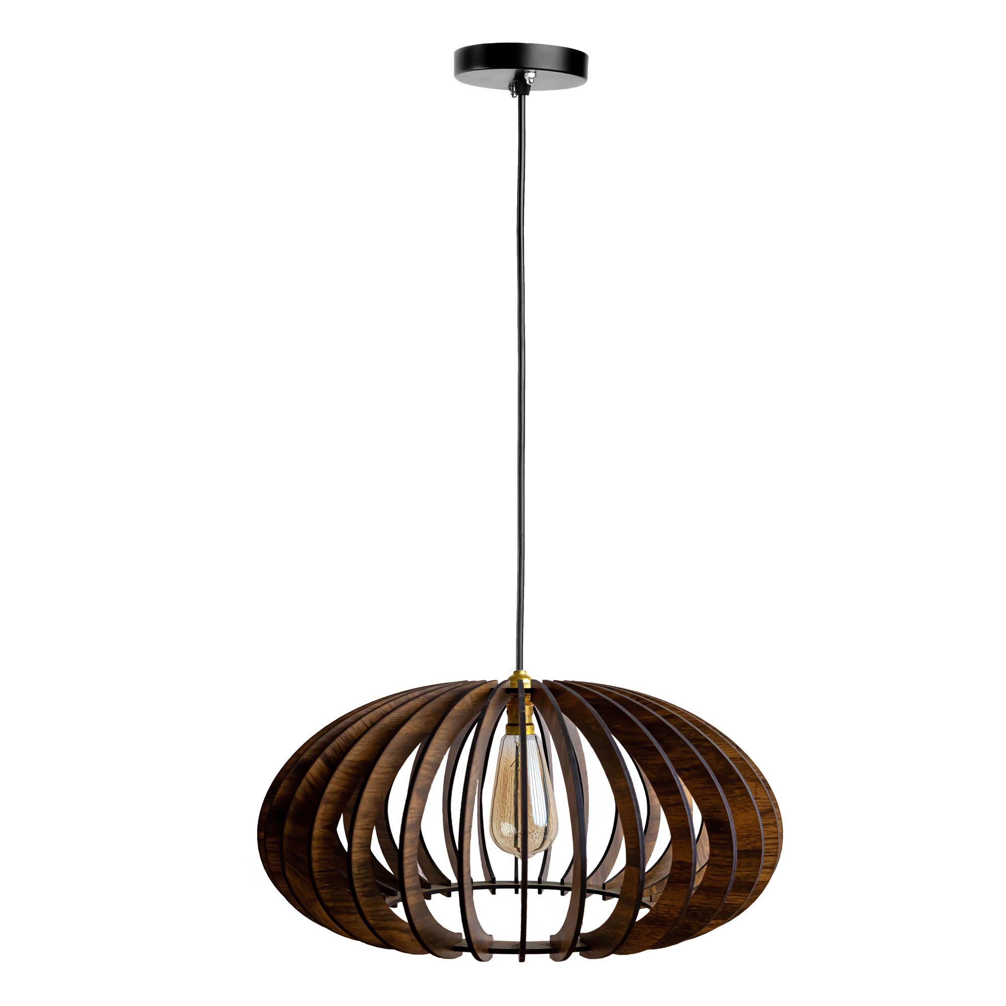 Cally Pine Wood Ceiling Lamp