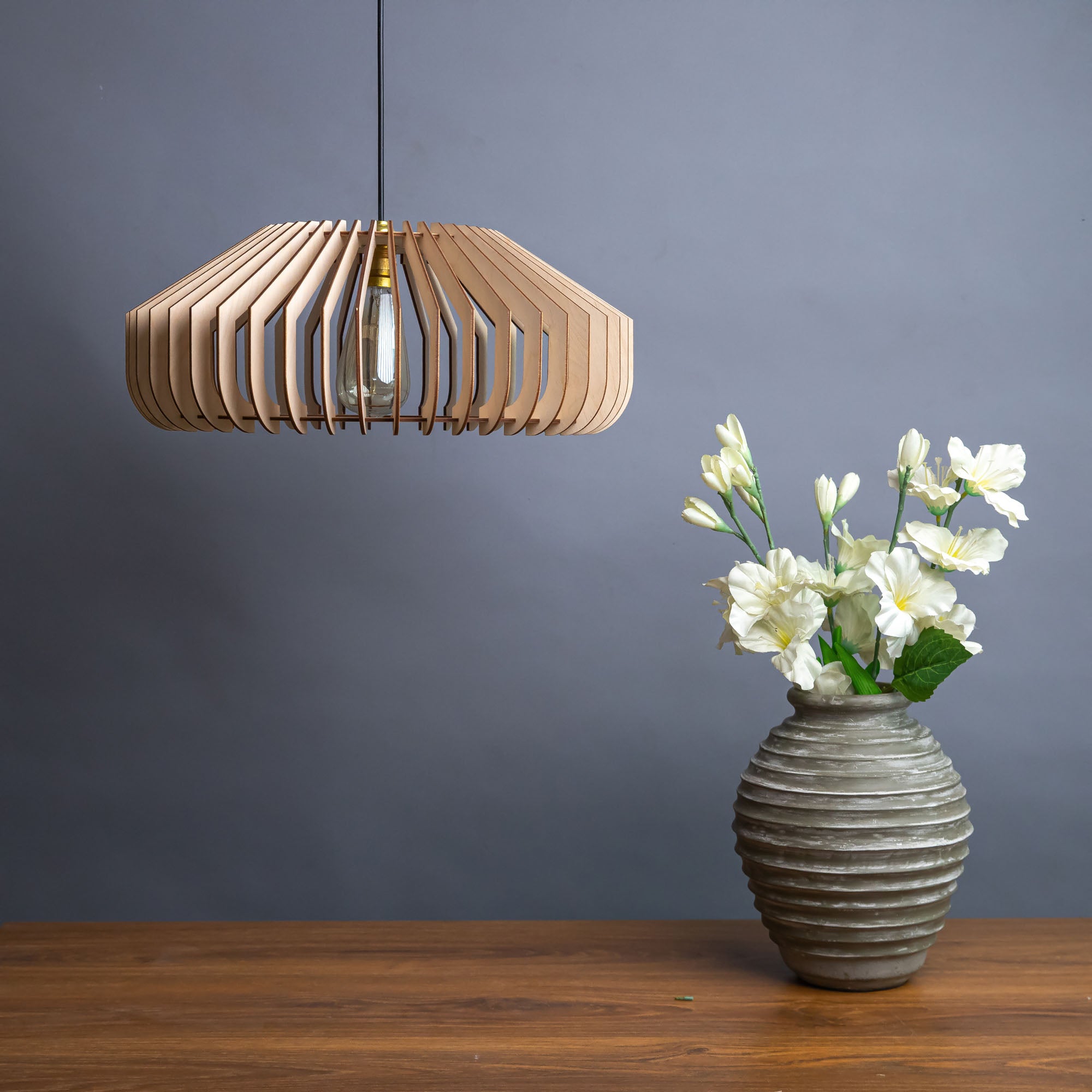 Cazor Birch Wood Ceiling Lamp