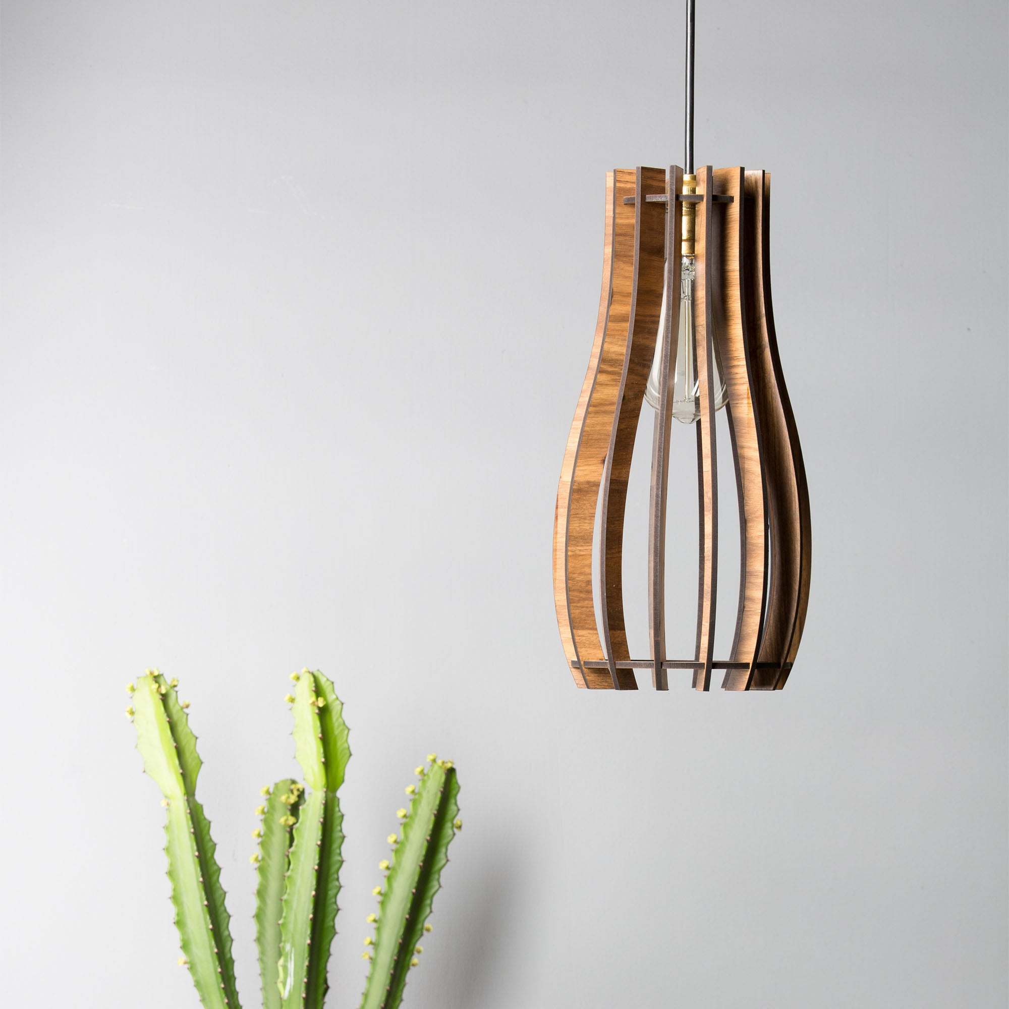 Longline wooden lamp