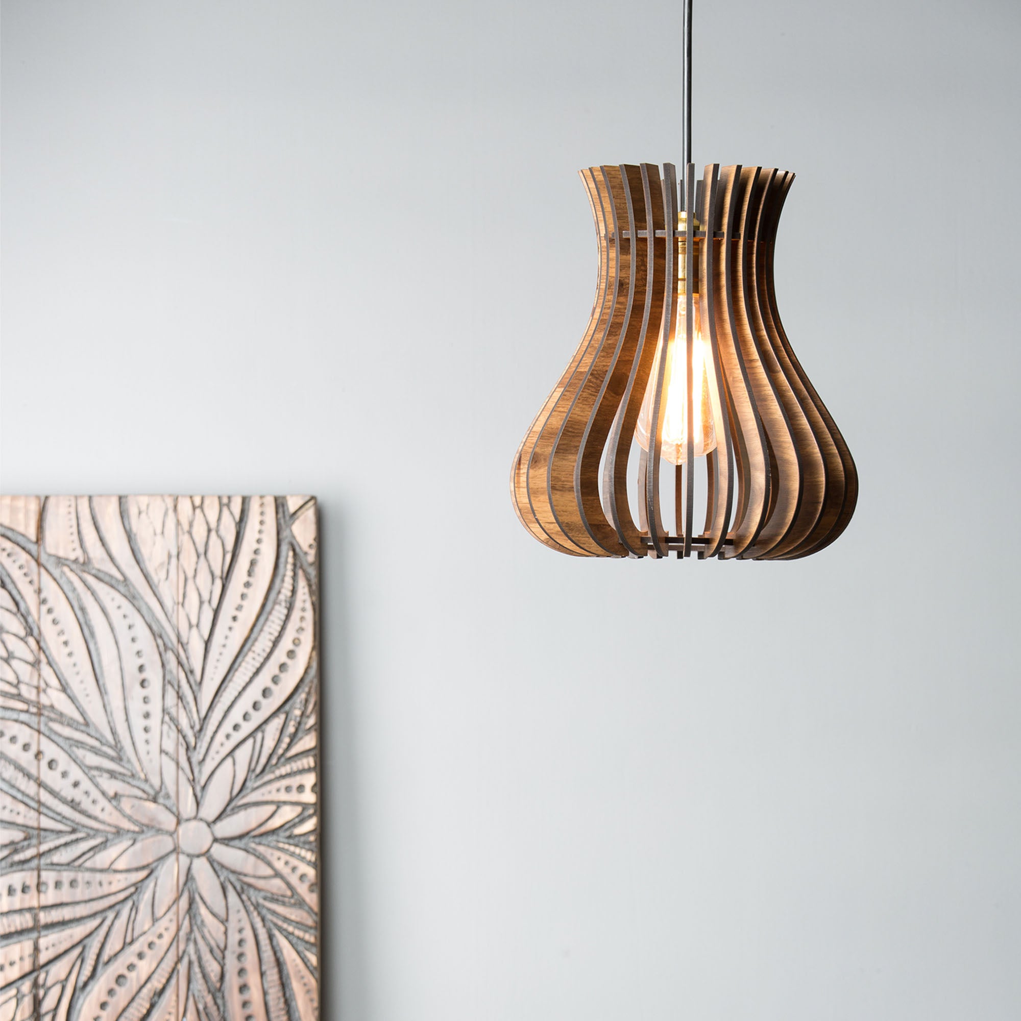 Curvy Wooden Lamp