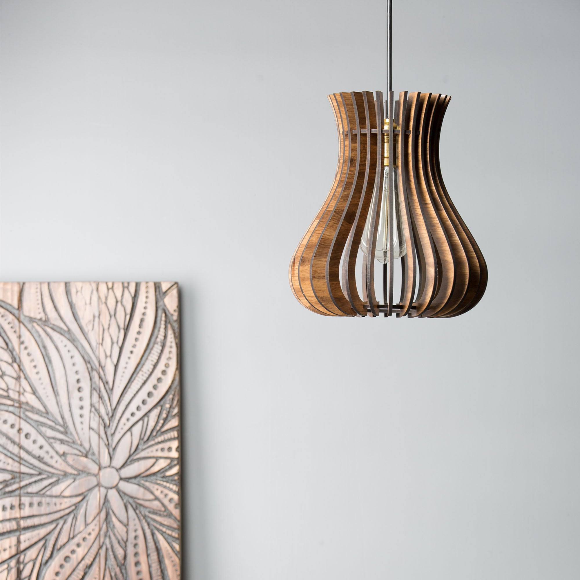 Curvy Wooden Lamp