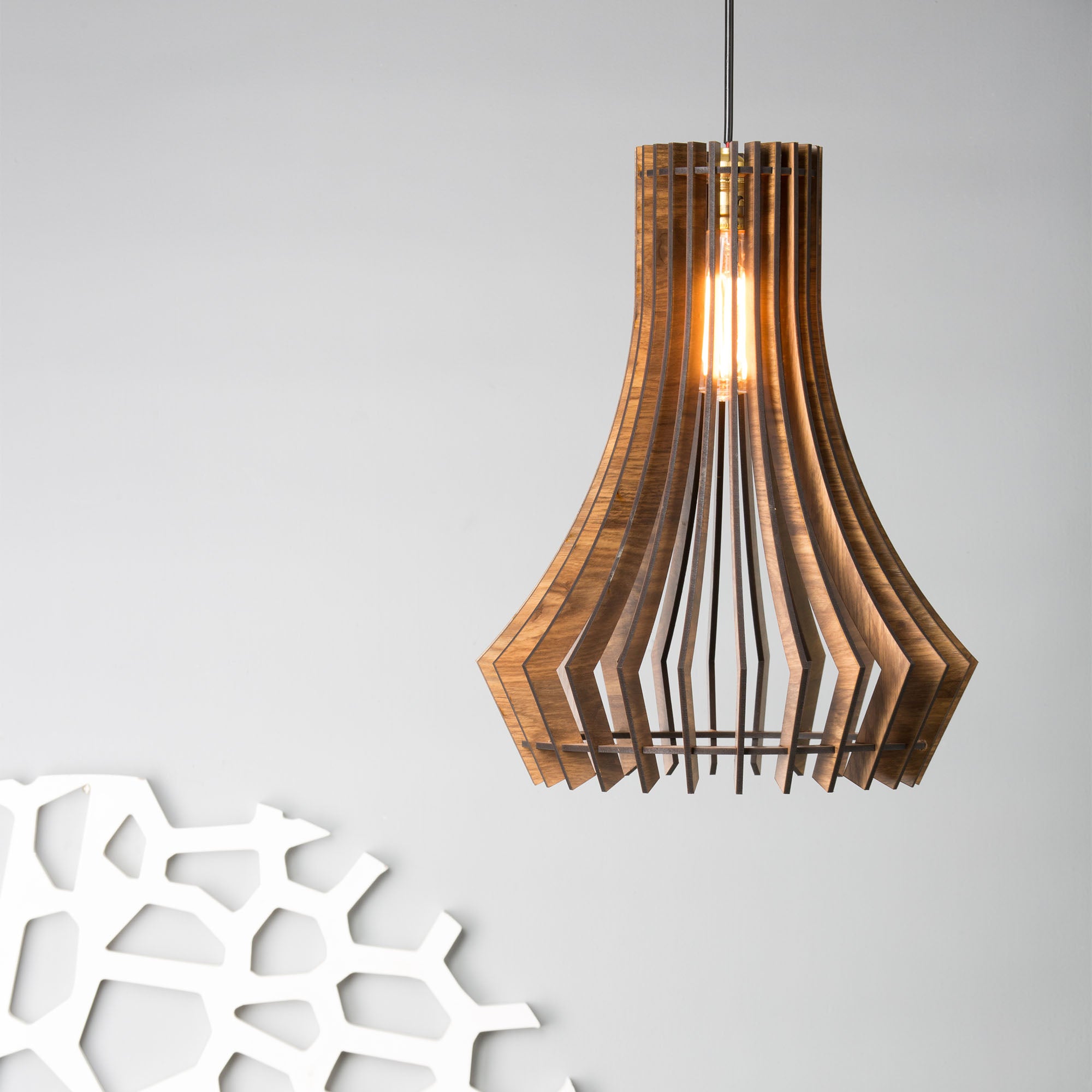 Wooden Pendant Light without Bulb