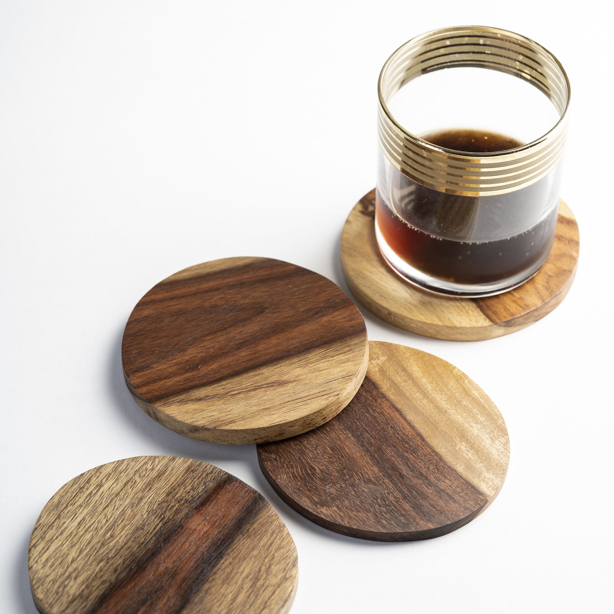 Round Sheeshamwood Coaster