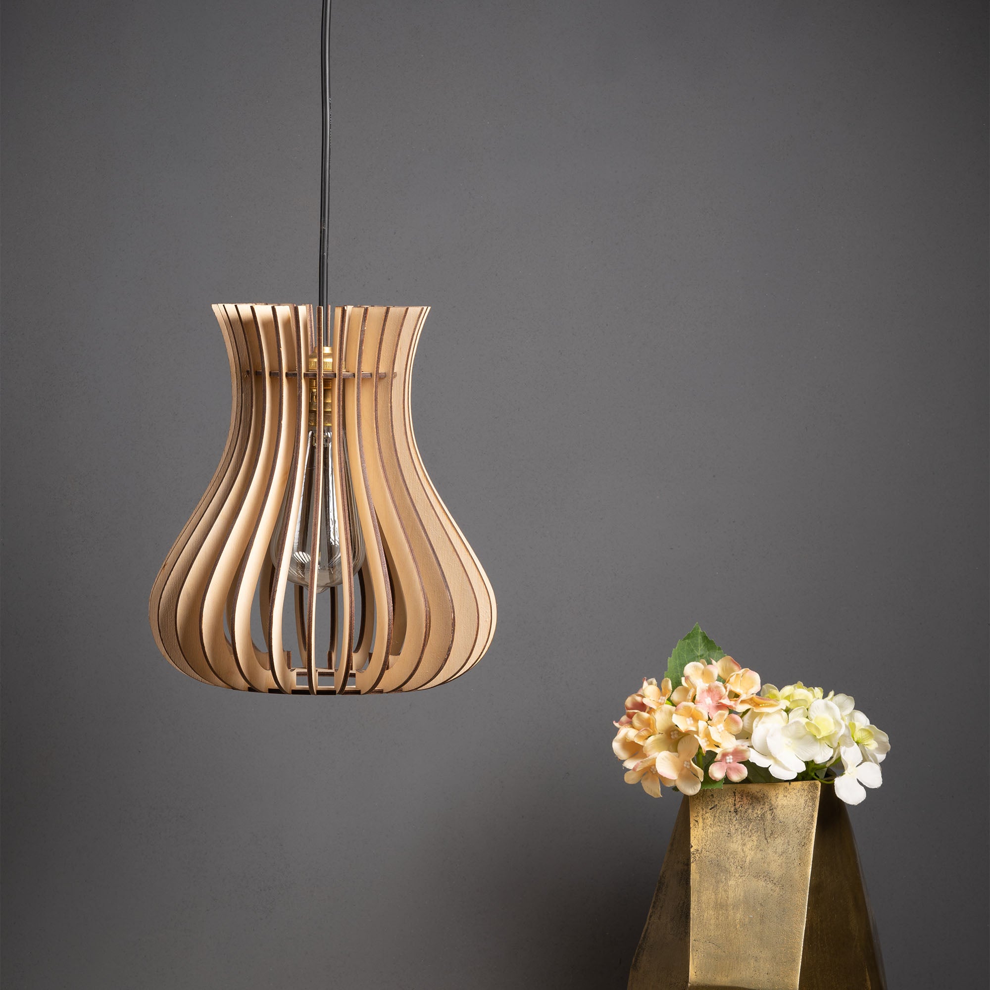 Belle Birch Wood Ceiling Lamp