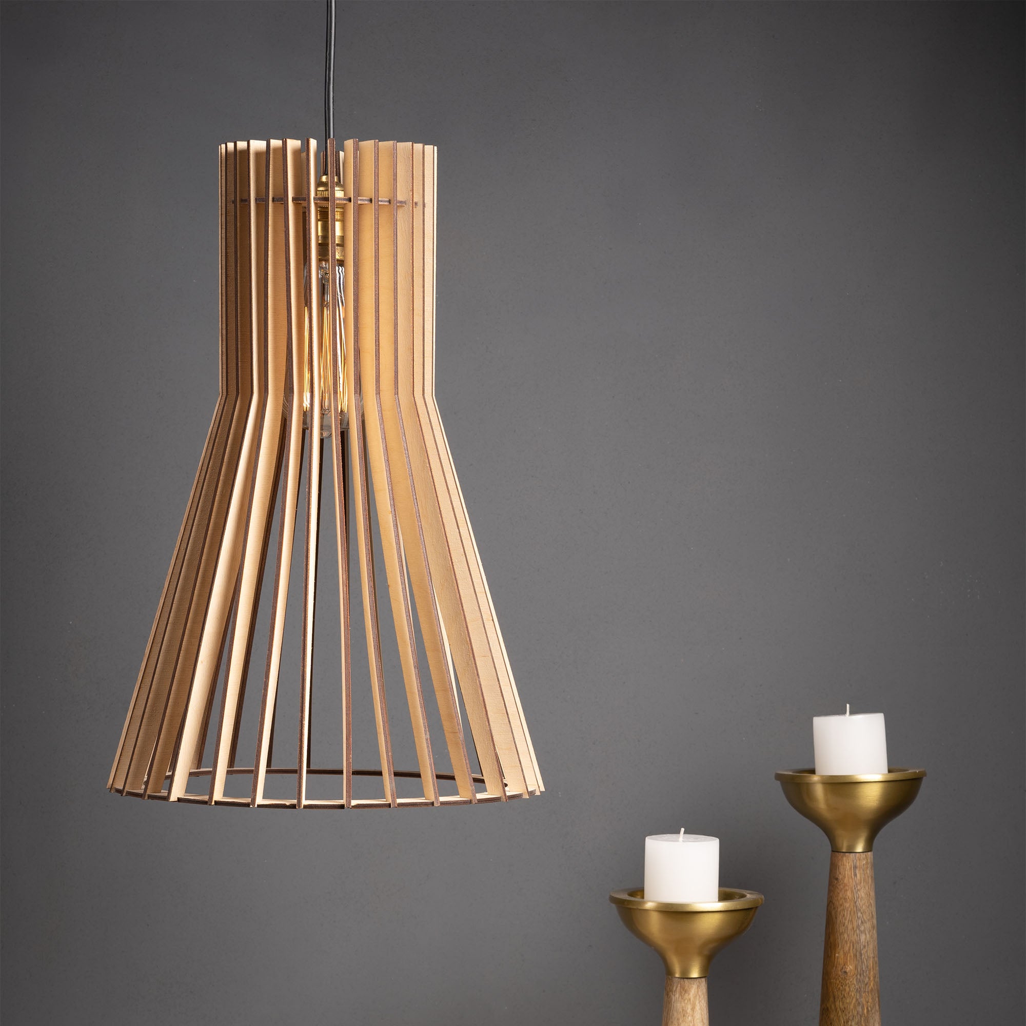 Biana Birch Wood Ceiling lamp