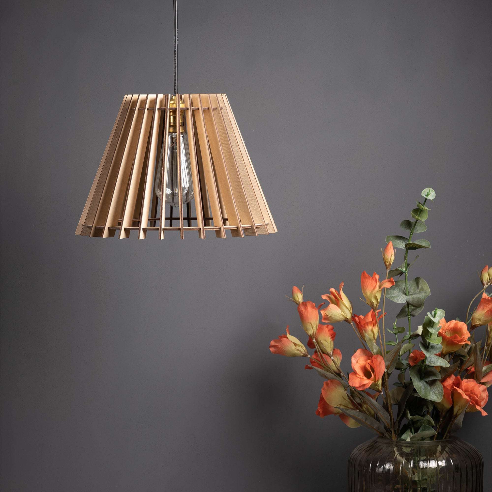 Benzor Birch Wood  shade pendent lamp