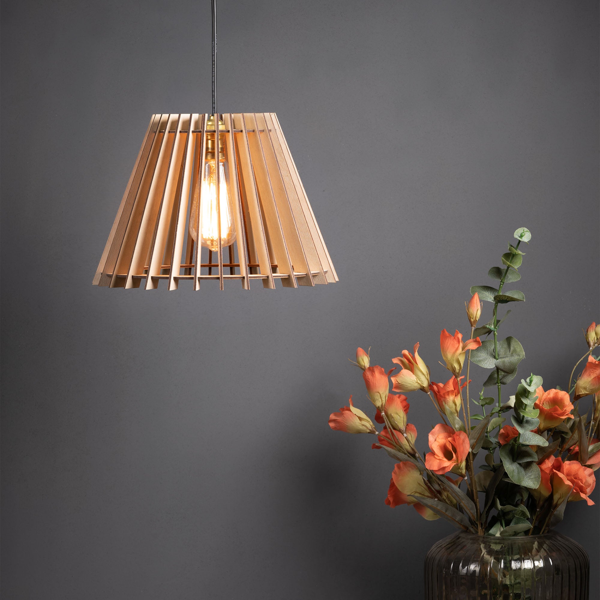 Benzor Birch Wood  shade pendent lamp