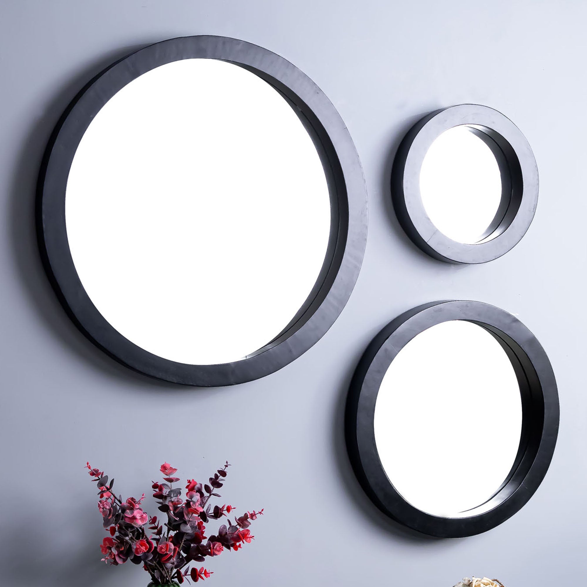 Amara Black Wall Mirror (Set of 3)